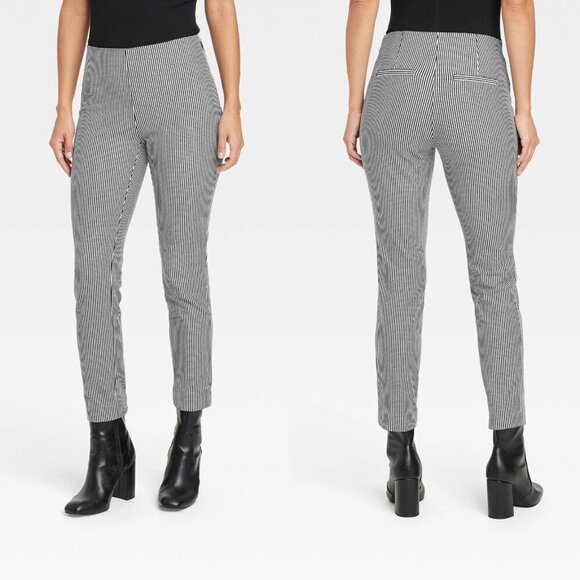 a new day Pants - Size 10 - Womens High-Rise Slim Fit Bi-Stretch Ankle Pants - A New Day - Black